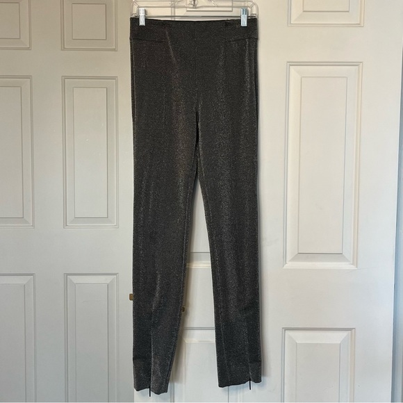 H&M Glittery Metallic Silver Zip Cuff Treggings 8 - Picture 3 of 13